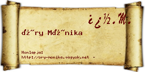 Őry Mónika névjegykártya